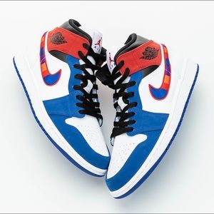 Jordan 1 mid Multicolored Swoosh